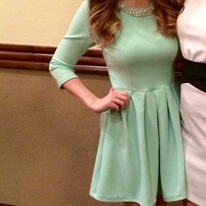 Mint dress bow back